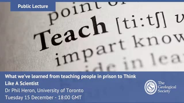 Public Lecture: Teaching People in Prison to Think Like A Scientist
