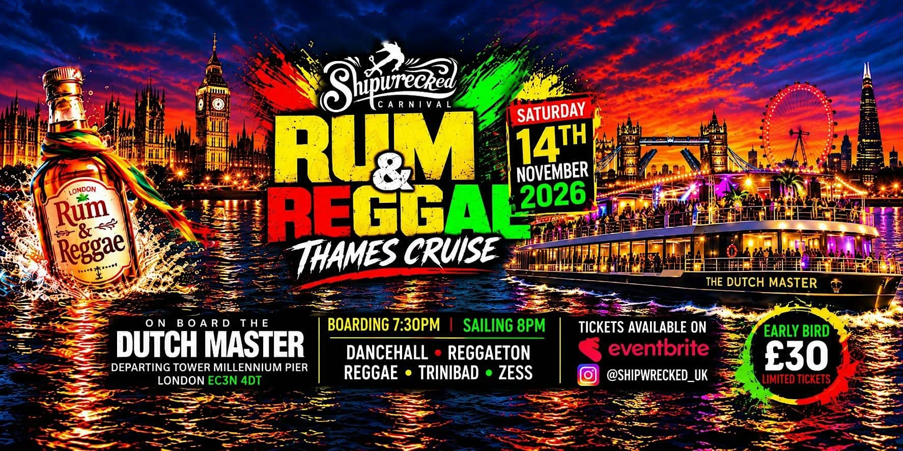 Shipwrecked Rum and Reggae Cruise 2026